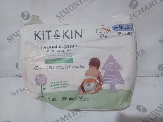 KIT & KIN HYPOALLERGENIC PACK OF 32 ECO NAPPIES 