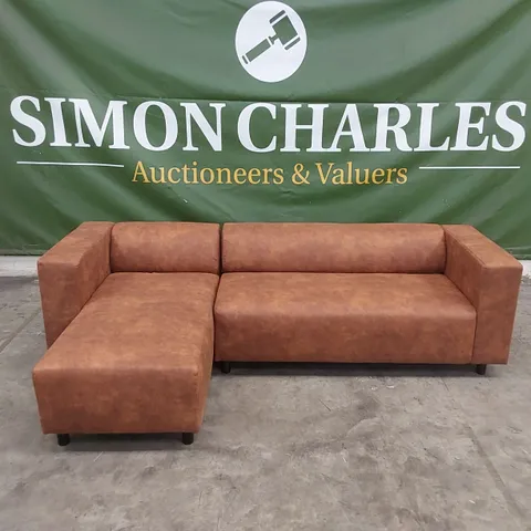 DESIGNER CLARKSON CORNER CHAISE SOFA - CHESNUT