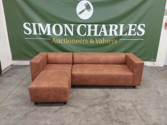 DESIGNER CLARKSON CORNER CHAISE SOFA - CHESNUT