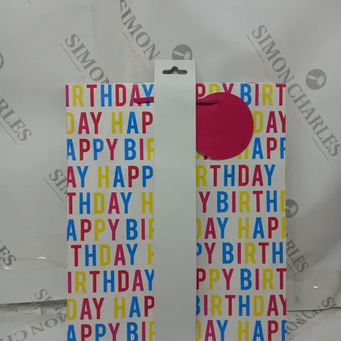 BOX OF APPROXIMATELY 120 HAPPY BIRTHDAY BRANDED LARGE GIFT BAGS - COLLECTION ONLY 