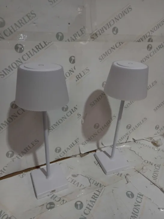 BOXED SFIXX SET OF 2 INDOOR OUTDOOR TOUCH TABLE LIGHTS - WHITE