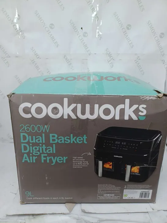 BOXED COOKWORKS 2600W DUAL BASKET DIGITAL AIR FRYER