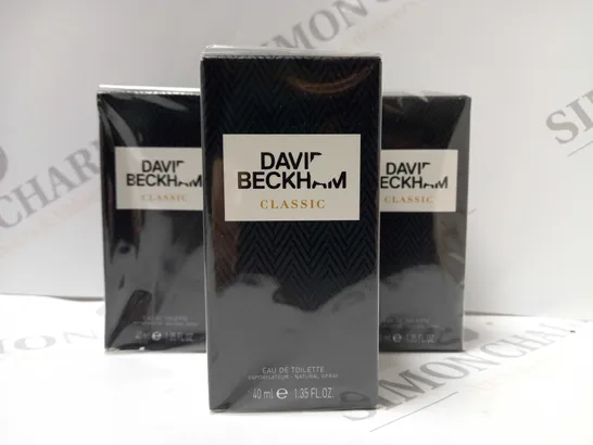 BOX OF 4 X 40ML DAVID BECKHAM CLASSIC EAU DE TOILETTE 