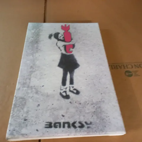 BANKSY STYLE BOX CANVAS - 30X46CM