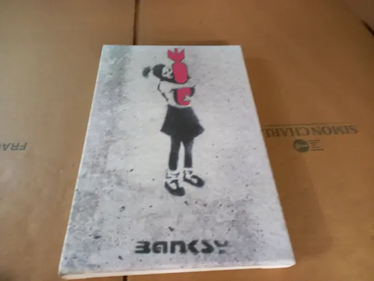 BANKSY STYLE BOX CANVAS - 30X46CM