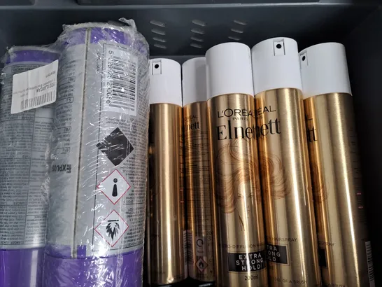 APPROXIMATELY 10 ASSORTED AEROSOL ITEMS IN INCLUDE AFTERSUN MIST, HAIRSPRAY, FIXATIVE SPRAY, ETC - COLLECTION ONLY