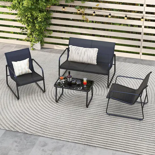 BOXED COSTWAY 4 PIECE PATIO OUTDOOR FURNITURE SET - BLACK (1 BOX)