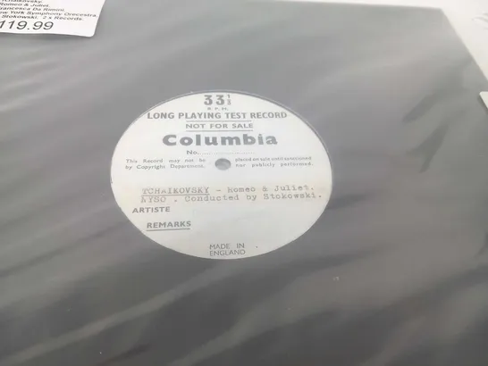 2 VERY RARE COLUMBIA TEST RECORDS. NOT FOR RESALE. TCHAIKOVSKY, STOKOWSKI.