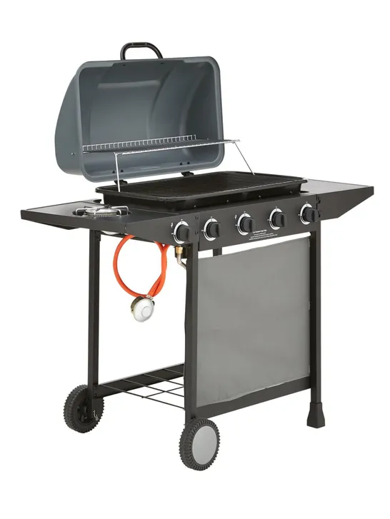 BOXED 4 BURNER GAS BBQ WITH SIDE BURNER RRP £189.99