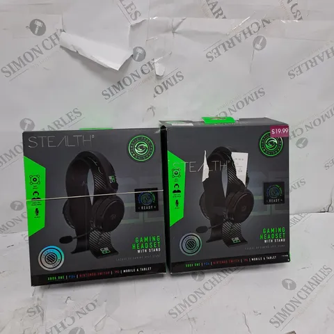 LARGE BOX OF ASSORTED STEALTH C6-100 STEREO GAMING HEADSET & STAND - GREEN