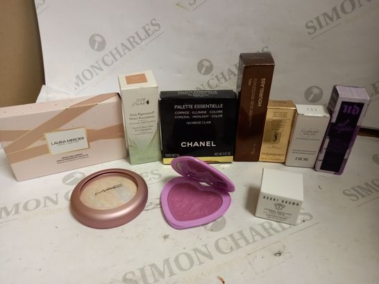 LOT OF 10 DESIGNER MAKE UP ITEMS, TO INCLUDE URBAN DECAY, TOO FACED, CHANEL, ETC