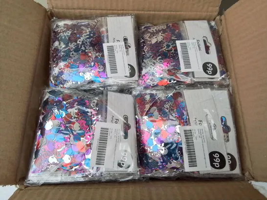 LOT OF 4 BOXES OF BRAND NEW METALLIC PARTY SWIRLS BALLOON CONFETTI - 144 PIECE PER BOX / TOTAL 576