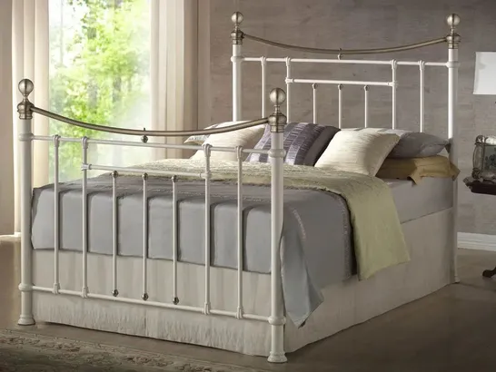 BOXED NEW 5FT KING BED - OFF WHITE (2 BOXES) 