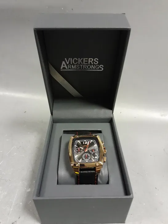 VICKERS ARMSTRONGS BARREL ROLL BLACK DIAL WATCH 