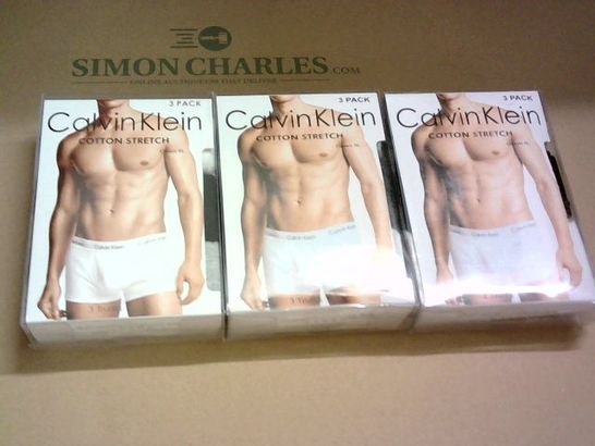 LOT OF 3 PACKS OF CALVIN KLEIN COTTON STRETCH TRUNKS - CLASSIC FIT / S