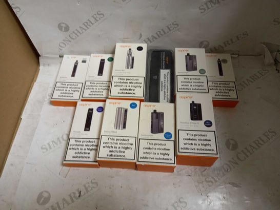 LOT OF APPROXIMATELY 20 E-CIGARATTES TO INCLUDE ASPIRE ZELOS 3 MOD, ASPIRE FAVOSIX ETC.
