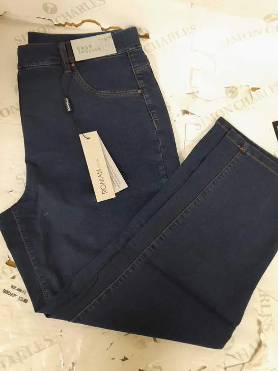 ROMAN CROPPED DENIM TROUSERS - UK 14