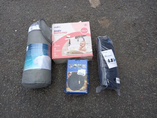 PALLET OF ASSORTED SOFT FURNISHINGS TO INCLUDE; LUXURY FEATHER DOWN DUVET, NULIIE BABY BATH PAD, GRANDMA SHARK EXPANDABLE HOSE AND SUPA MODERN LUXURY MEMORY FOAM PRODUCTS