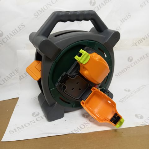 MASTERPLUG HLP2013/2IP 20M OUTDOOR IP RATED CABLE REEL WITH WEATHERPROOF SOCKETS