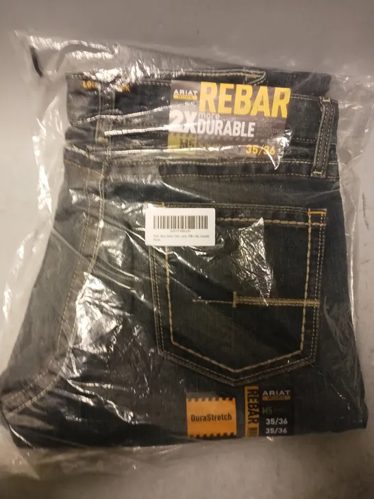 BRAND NEW ARIAT WORK REBAR SLIM FIT STRAIGHT JEANS IN BLUE SIZE 35/36