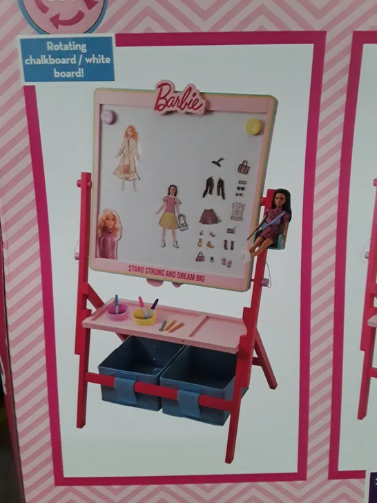 BOXED BARBIE WOODEN ROTATING FLOOR STANDING EASEL  RRP £44.99