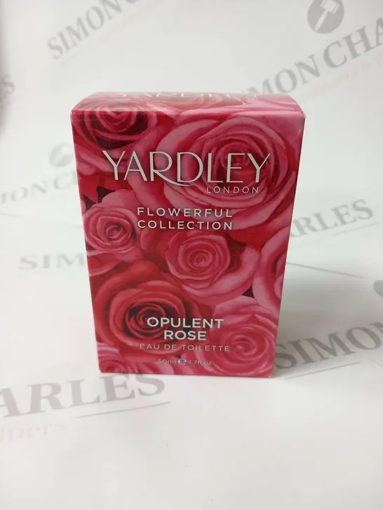 BOXED YARDLEY LONDON FLOWERFUL COLLECTION OPULENT ROSE EAU DE TOILETTE 50ML