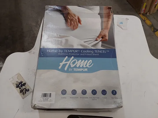 BOXED HOME BY TEMPUR COOLING TENCEL MATTRESS PROTECTOR AND FITTED SHEET - 150 X 200CM (1 BOX)