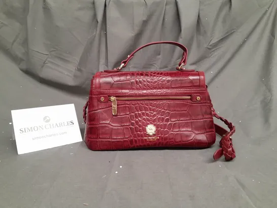 paul costelloe dressage ladies croc red leather handbag 