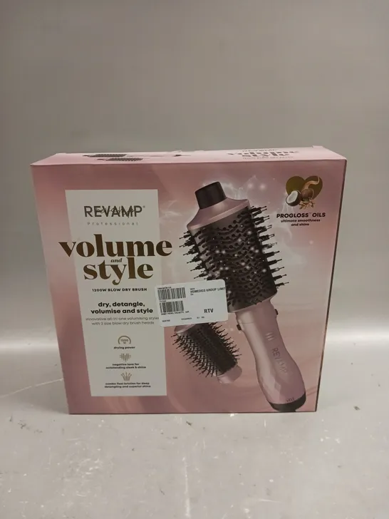 8 X BOXED REVAMP VOLUME & STYLE 1200W BLOW DRY BRUSHES 	