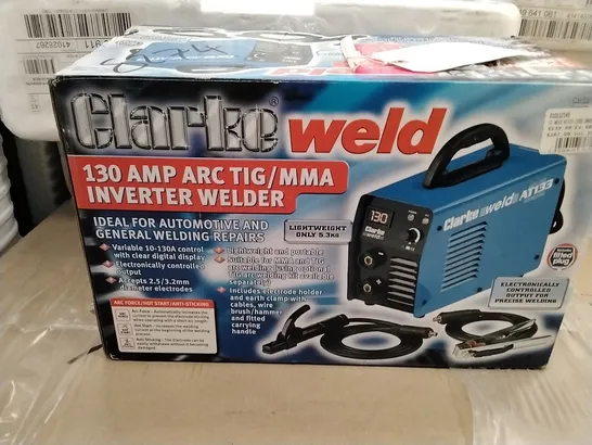 CLARKE 130 AMP ARC TIG/MMA INVERTER WELDER