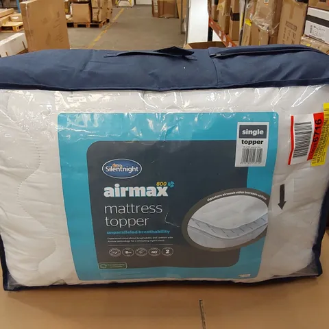 BAGGED SILENTNIGHT AIRMAX 8CM THICK BREATHABLE MATTRESS TOPPER // 90CM SINGLE (1 ITEM)