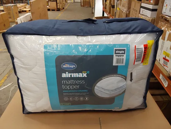 BAGGED SILENTNIGHT AIRMAX 8CM THICK BREATHABLE MATTRESS TOPPER // 90CM SINGLE (1 ITEM)