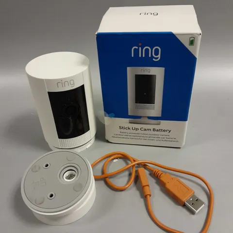 BOXED RING STICK-UP BATTERY POWERED INDOOR/OUTOODR CAMERA 