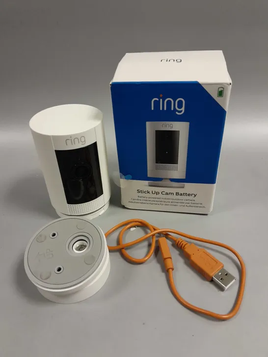 BOXED RING STICK-UP BATTERY POWERED INDOOR/OUTOODR CAMERA 