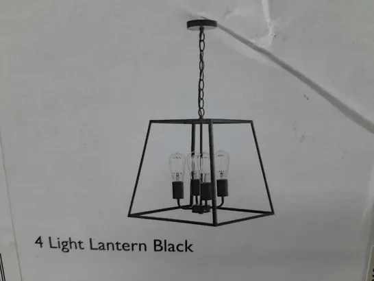 BOXED DAR LIGHTING ACADEMY 4-LIGHT LANTERN IN BLACK 