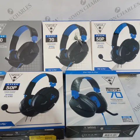 5 PLAYSTATION TURTLE BEACH GAMING HEADSET INCLUDING RECOND 70 AND 50P