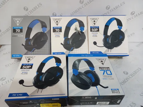 5 PLAYSTATION TURTLE BEACH GAMING HEADSET INCLUDING RECOND 70 AND 50P