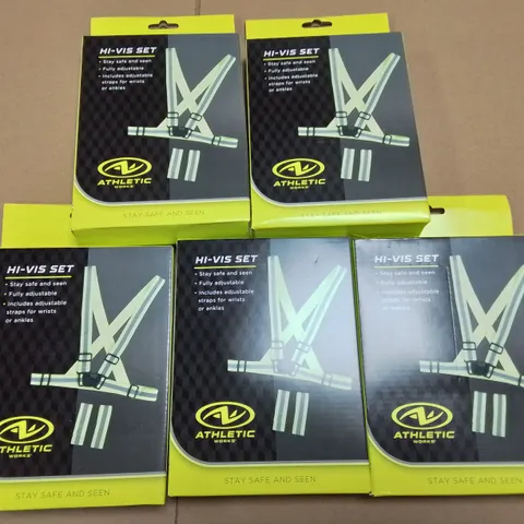 LOT OF APPROXIMATELY 245 BRAND NEW ATHLETIC WORKS HI-VIS SET - 49X 5-PACK BOXES