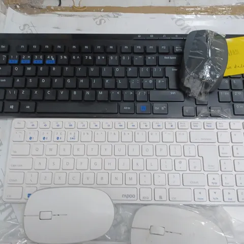 LOT OF 5 ASSORTED UNBOXED RAPOO WIRELESS KEYBOARDS AND MOUSE SETS
