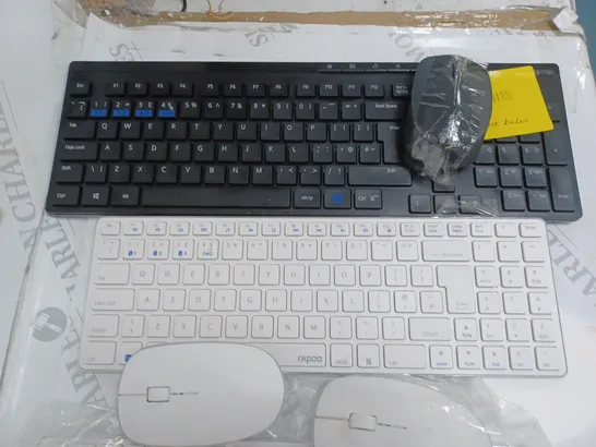 LOT OF 5 ASSORTED UNBOXED RAPOO WIRELESS KEYBOARDS AND MOUSE SETS