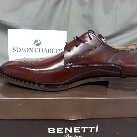 BRAND NEW BOXED BENETTI LOUIS BURGUNDY LEATHER SIZE 46