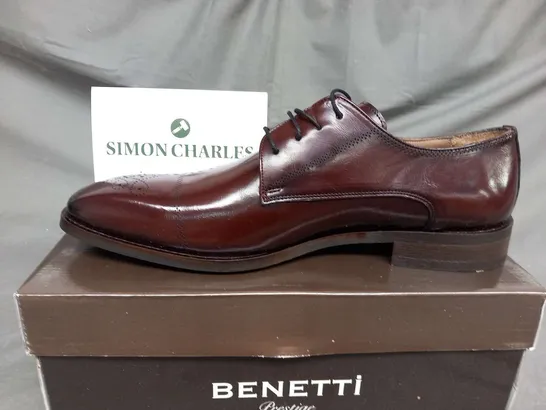 BRAND NEW BOXED BENETTI LOUIS BURGUNDY LEATHER SIZE 46