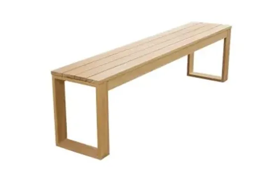 BOXED GOODHOME HEVER TEAK OUTDOOR PATIO BENCH (1 BOX)