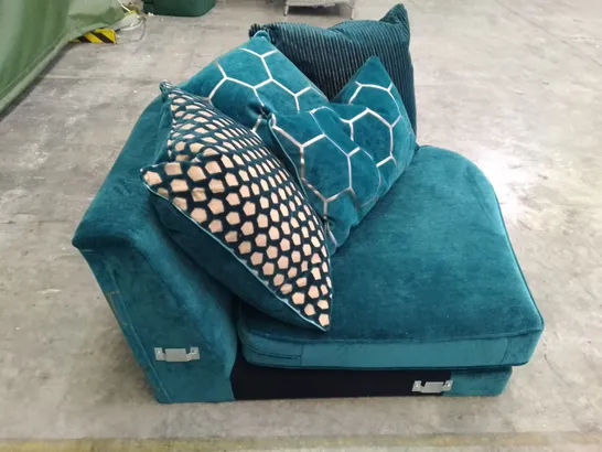 QUALITY DESIGNER SOFOLOGY HONEYCOMB RHF SECTION - TEAL FABRIC