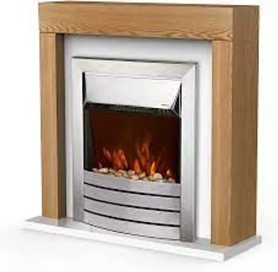 BOXED WARMLITE CHESTER OAK EFFECT FIREPLACE SUITE 