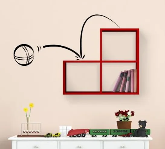 BRAND NEW BOXED BOY AND GIRL SHELF  - RED