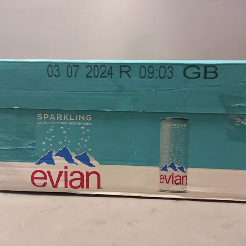 BOXED EVIAN SPARKLING CAN 24 X 33CL