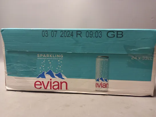 BOXED EVIAN SPARKLING CAN 24 X 33CL