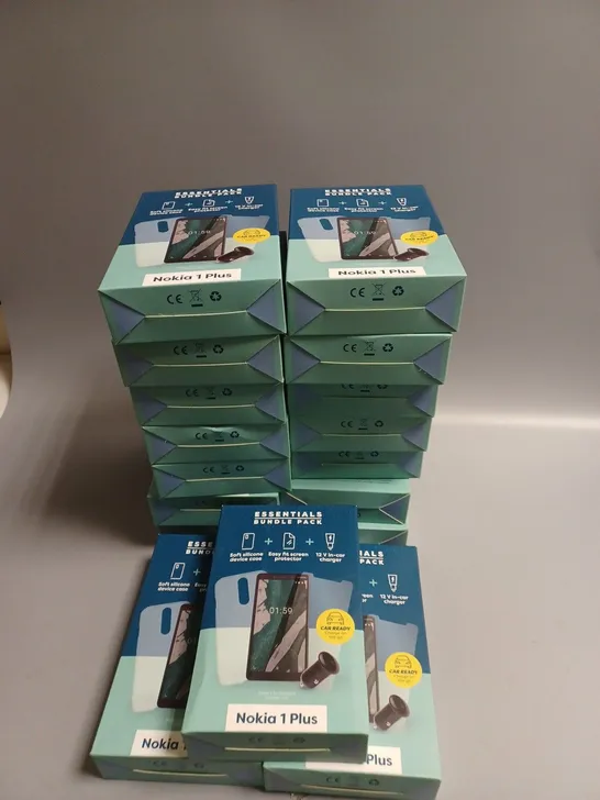 APPROXIMATELY 15 BRAND NEW BOXED ESSENTIAL BUNDLE PACKS FOR NOKIA 1 PLUS