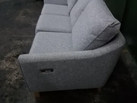 DESIGNER G PLAN MADE GREY FABRIC ELECTRIC RECLINING 3 SEATER SOFA